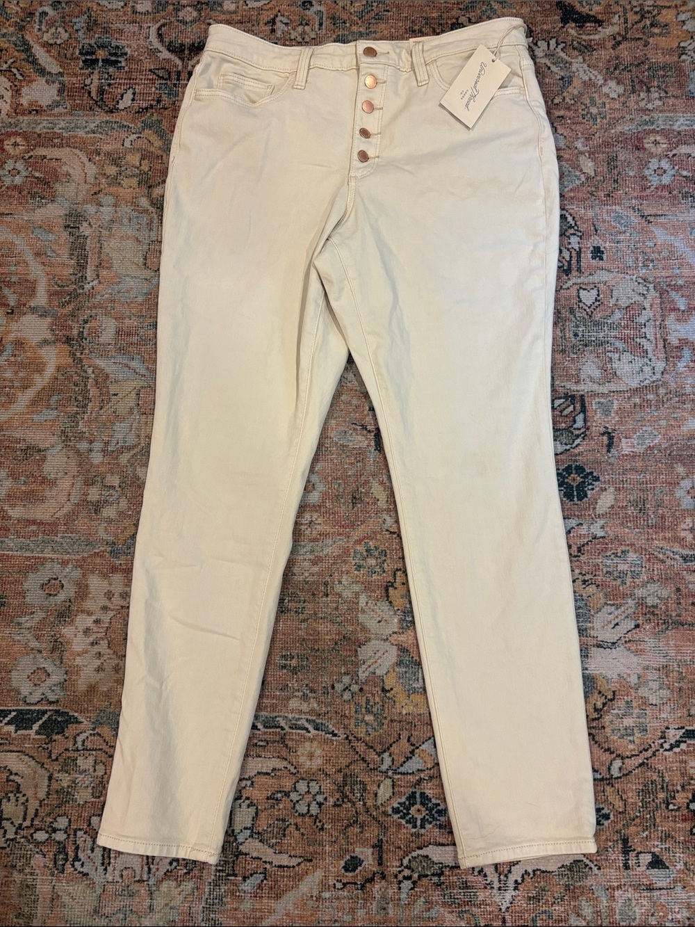 Universal Thread Cream High-Rise Button-Fly Chinos